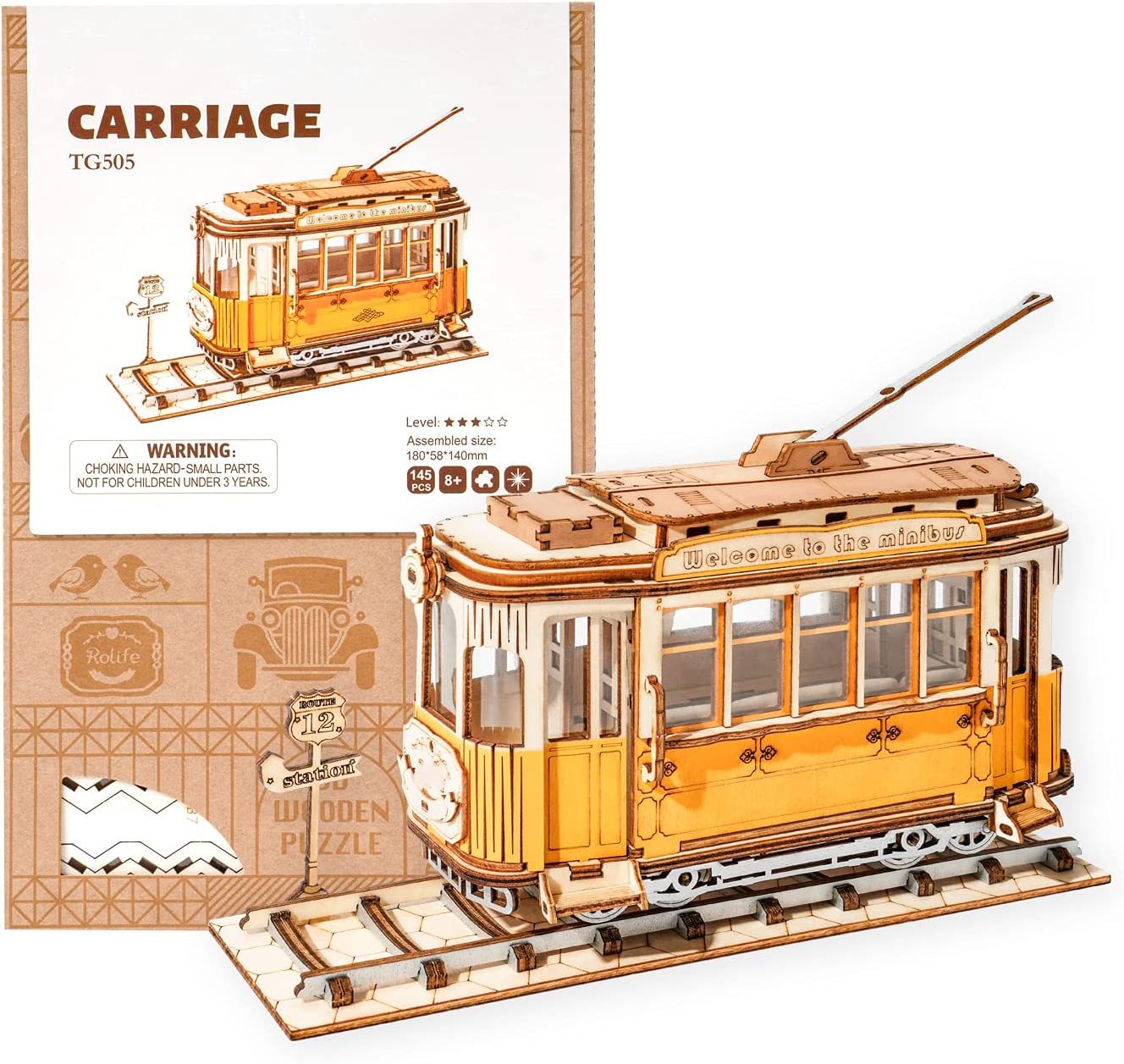 Robotime Rolife Vintage Car Model 3D Wooden Puzzle Toys For Chilidren Kids - EBS PLATFORM INC.