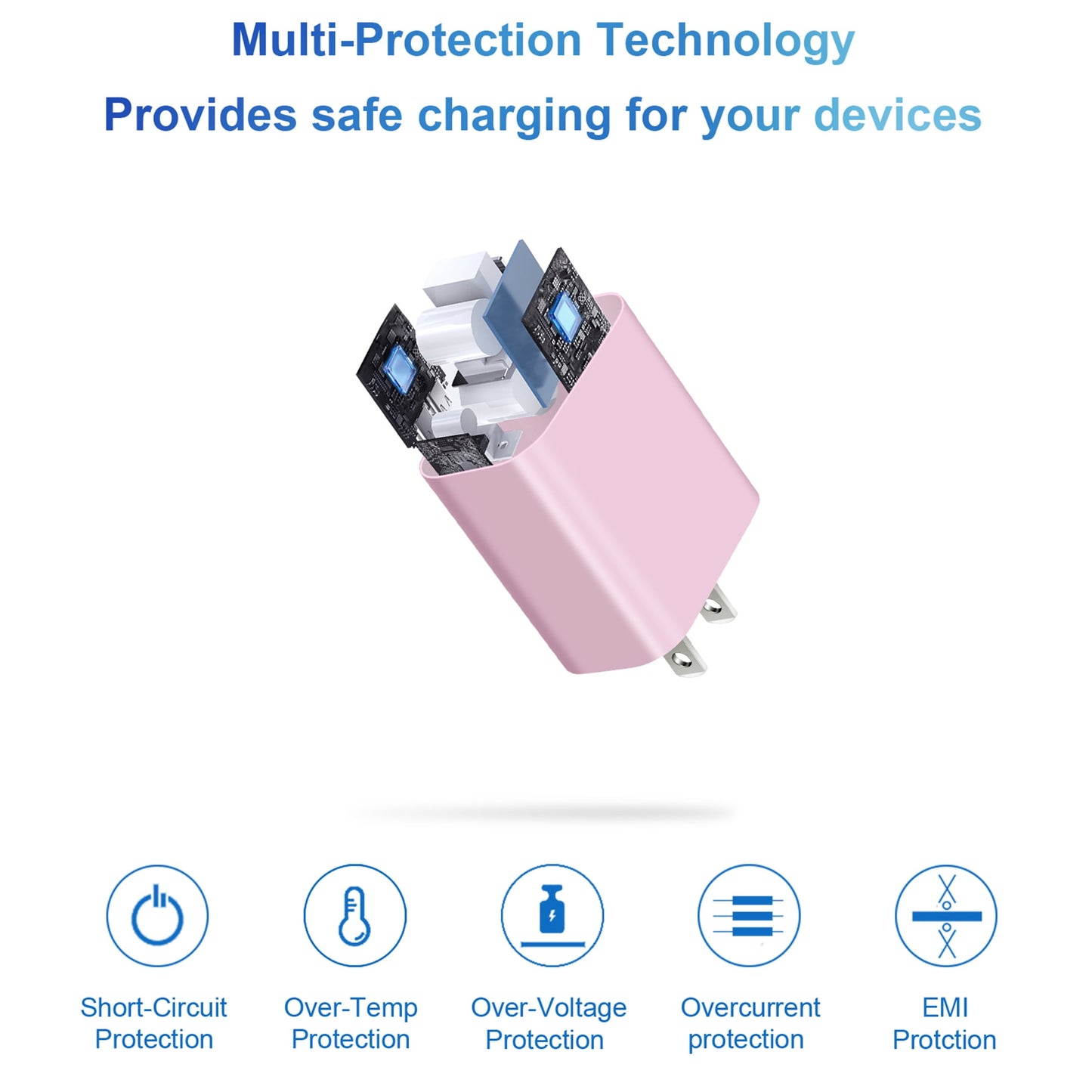 Coreykin 20W USB C Wall Charger-Super Fast Charger with 6FT Cable-Compatible with iPhone 14/14Pro/13/13 Pro/12/12Pro/XS/Max/XR/X/8/8 Plus-Pink