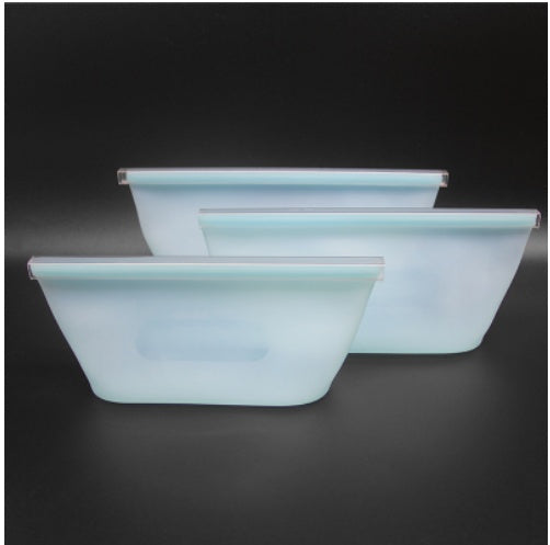 3pcs Reusable Silicone Food Storage Bags, Sandwich Snack Bags Zip Container Safe - EBS PLATFORM INC.