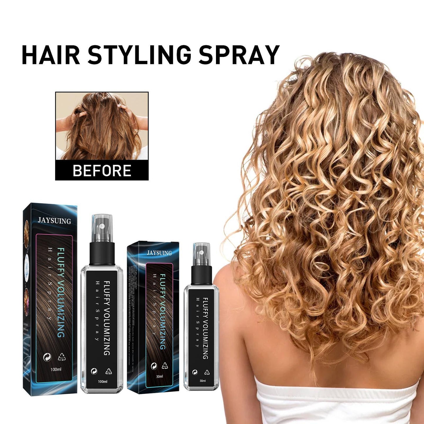 Hair Setting Spray - Volumizing Moisturizing Styling Spray With Niacinamide, Purslane Extract & Acetyl Glucosamine Long-Lasting Hold & Fresh Fragrance, 100ml Gel Haircare
