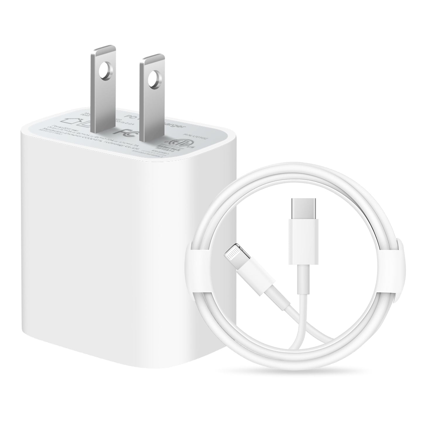 Coreykin 20W USB C Charger-Super Fast Charger with 6FT Cable-Compatible with iPhone 14/14Pro/14Pro Max/13/13 Pro/13Pro Max/12/12Pro/XS/Max/XR/X/8/8 Plus-White