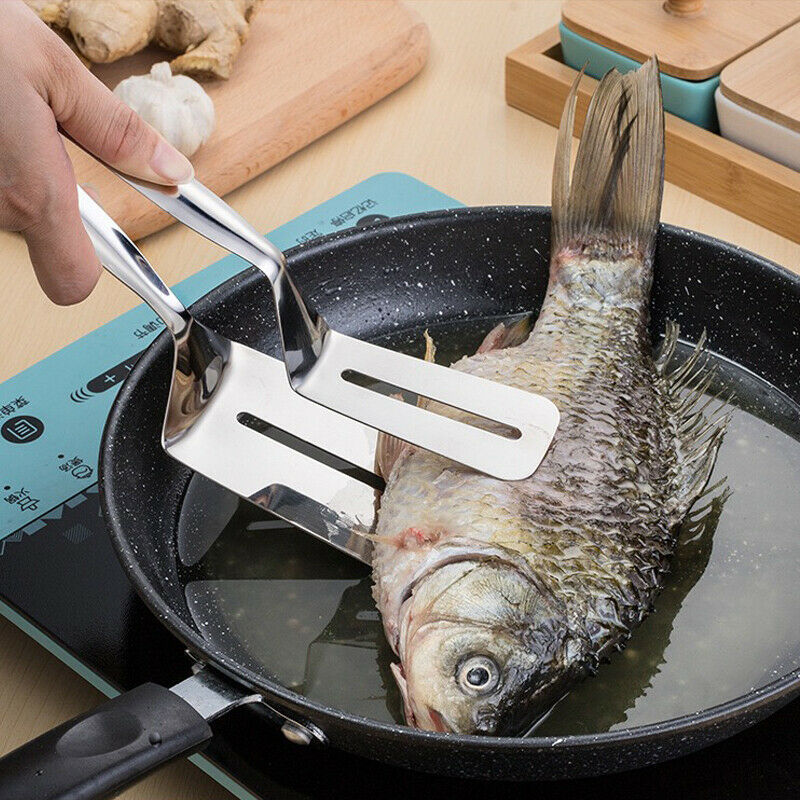 Stainless Steel Steak Clamp Food Bread Meat BBQ Clip Tongs Kitchen Cooking Tool - EBS PLATFORM INC.