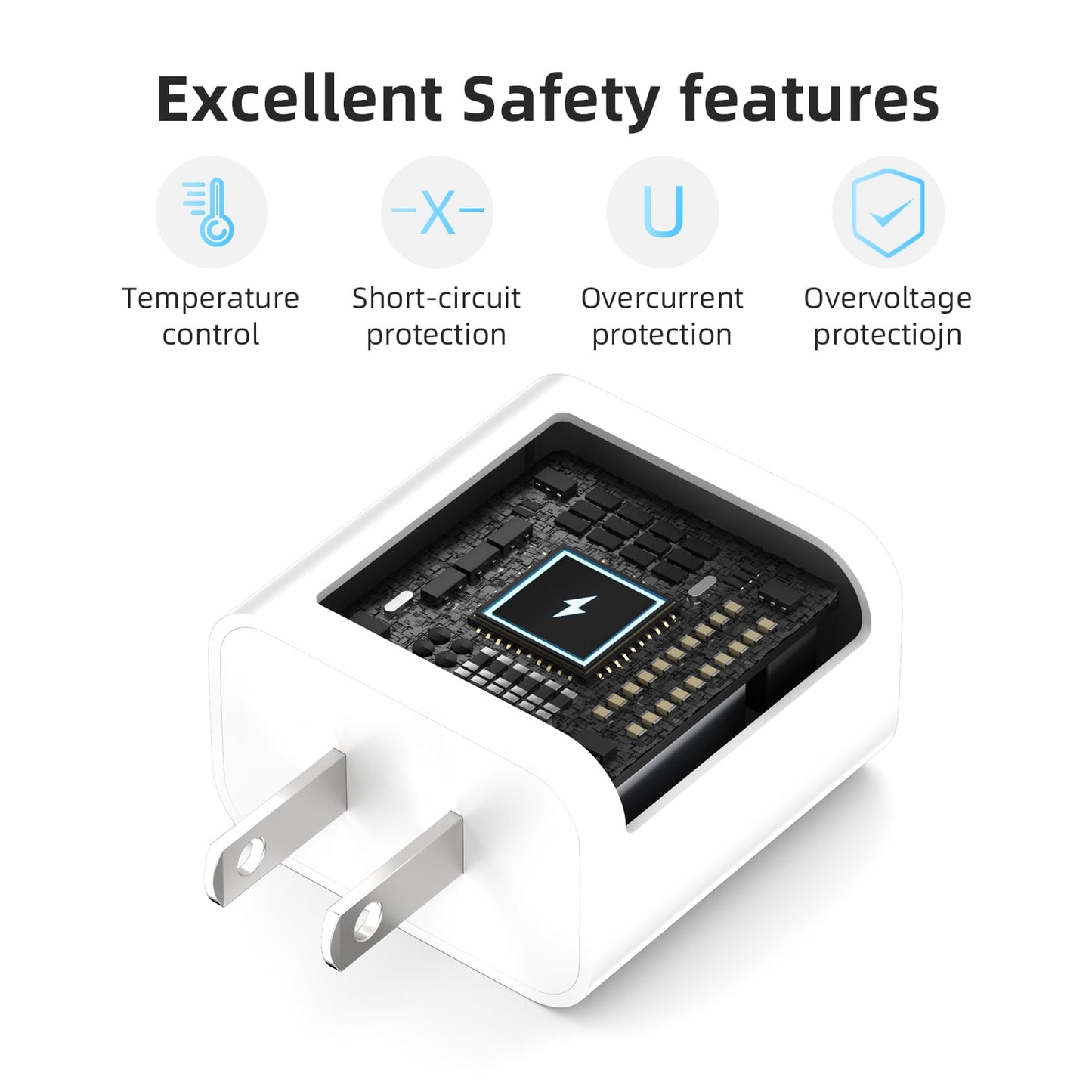 looyotul 20W USB C PD Fast Charger 2 Pack, Compact Type C Wall Charger Block,with 6ft USB C to C Cable for iPhone 15/16/17 Series, Samsung Galaxy, Google Pixel, iPad,Android (White)