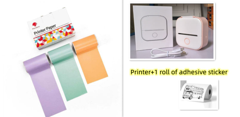 Portable Mini Thermal Label Printer Home Photo Printer Student Wrong Question Printer Bluetooth-compatible Mini Label Printer Price Tag - EBS PLATFORM INC.