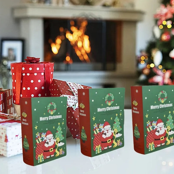 10 Pcs Christmas Candy Boxes Merry Christmas Santa Claus Xmas Tree Storybook Box Cookie Goodie Paper Treat Box For Christmas Gift Wrapping Holiday Party Supplies - EBS PLATFORM INC.