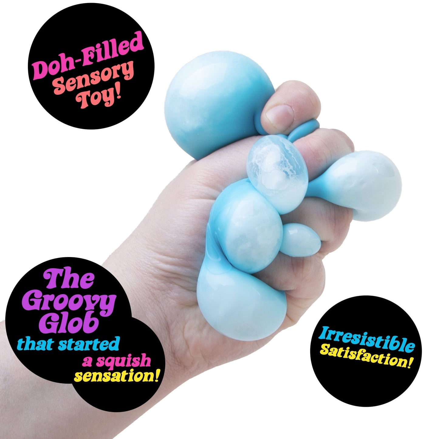 Nee Doh Groovy Glob Squeeze Novelty Toy, Colors Vary, Children Ages 3+