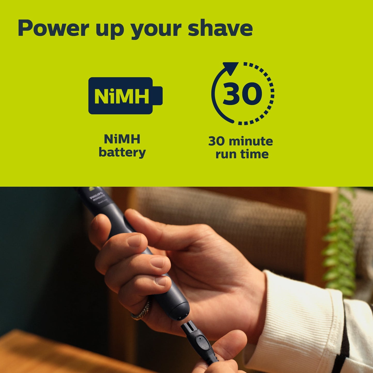 Philips Norelco Oneblade Original Face, Powered Electric Shaver and Trimmer, QP1424/70