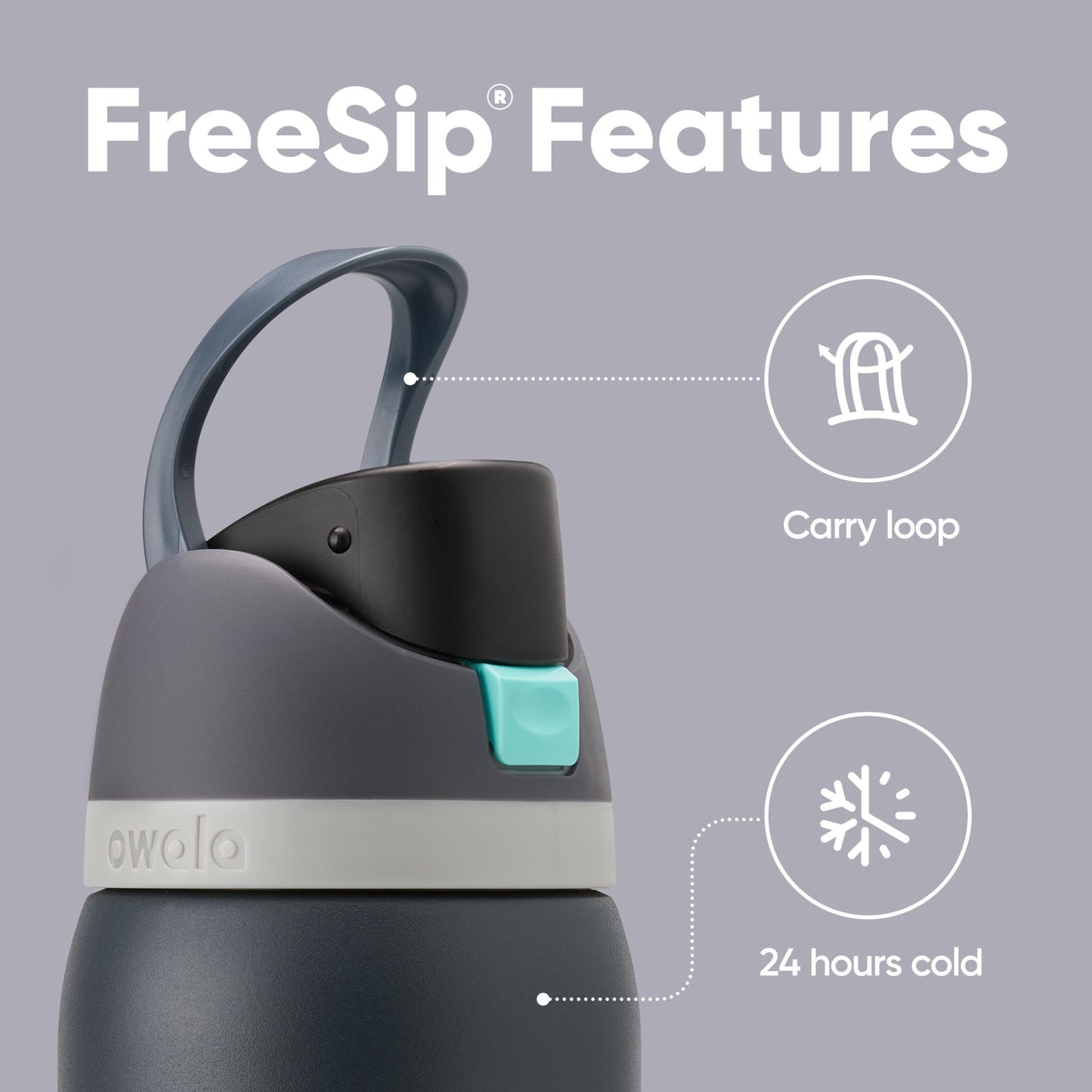 Owala FreeSip Insulated Stainless Steel Water Bottle with Straw, BPA-Free Sports Water Bottle, Great for Travel, 24 Oz, Denim - EBS PLATFORM INC.