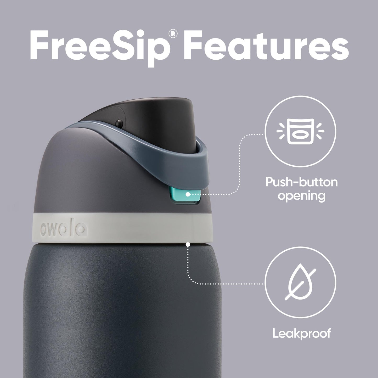Owala FreeSip Insulated Stainless Steel Water Bottle with Straw, BPA-Free Sports Water Bottle, Great for Travel, 24 Oz, Denim - EBS PLATFORM INC.