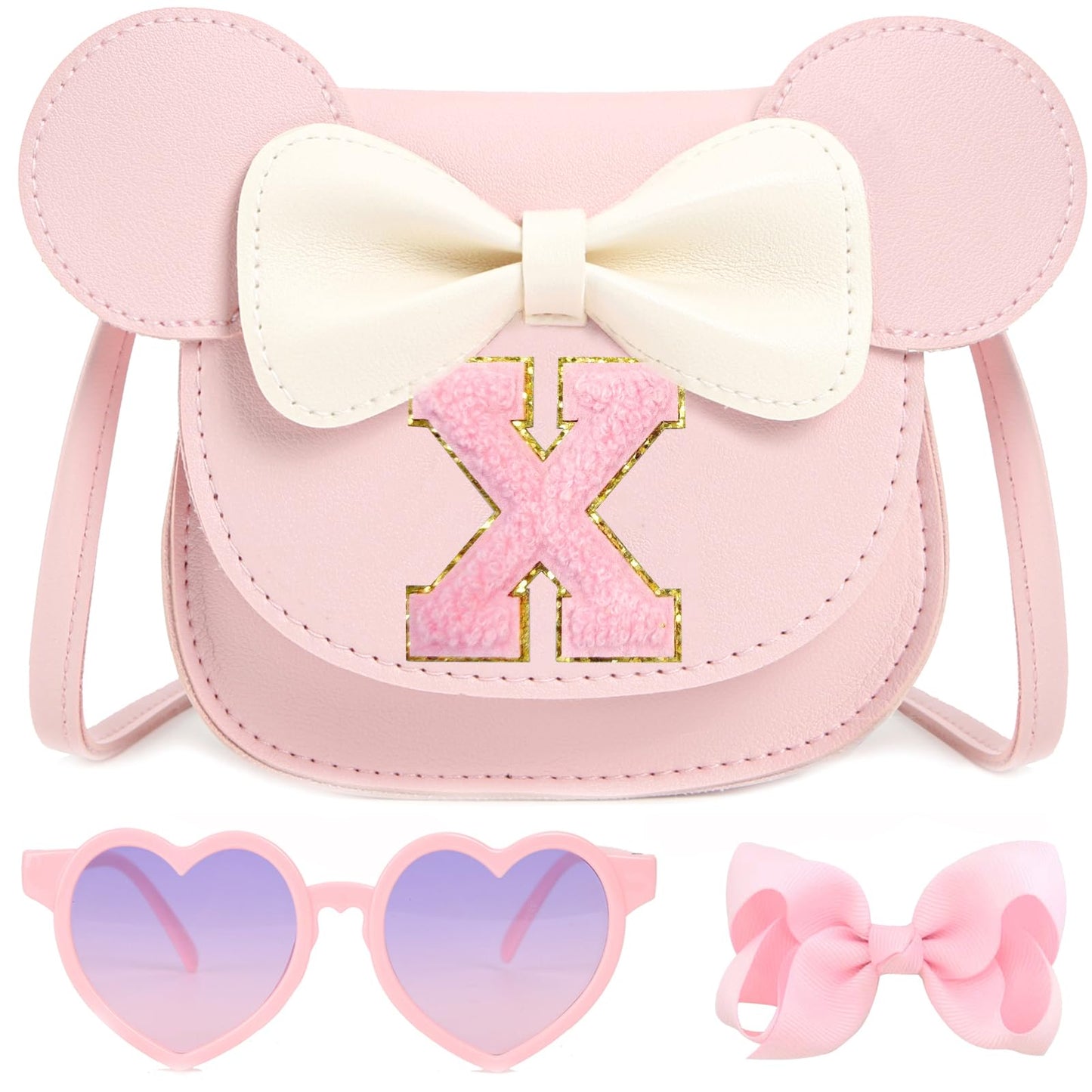 PRLINJSK Toddler Purse for Girls Birthday Gift, Little Girls Purse Kids Wallet Mouse Crossbody Bag Gift Set