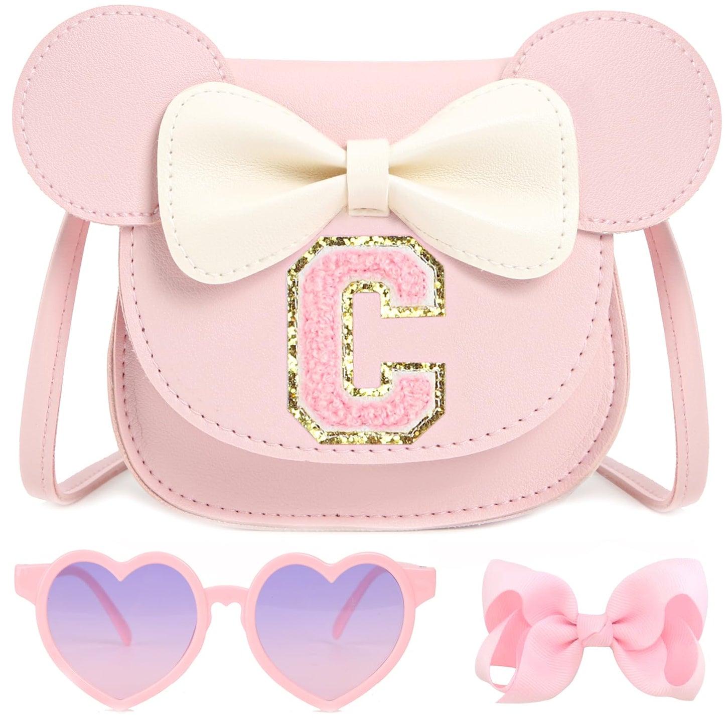 PRLINJSK Toddler Purse for Girls Birthday Gift, Little Girls Purse Kids Wallet Mouse Crossbody Bag Gift Set