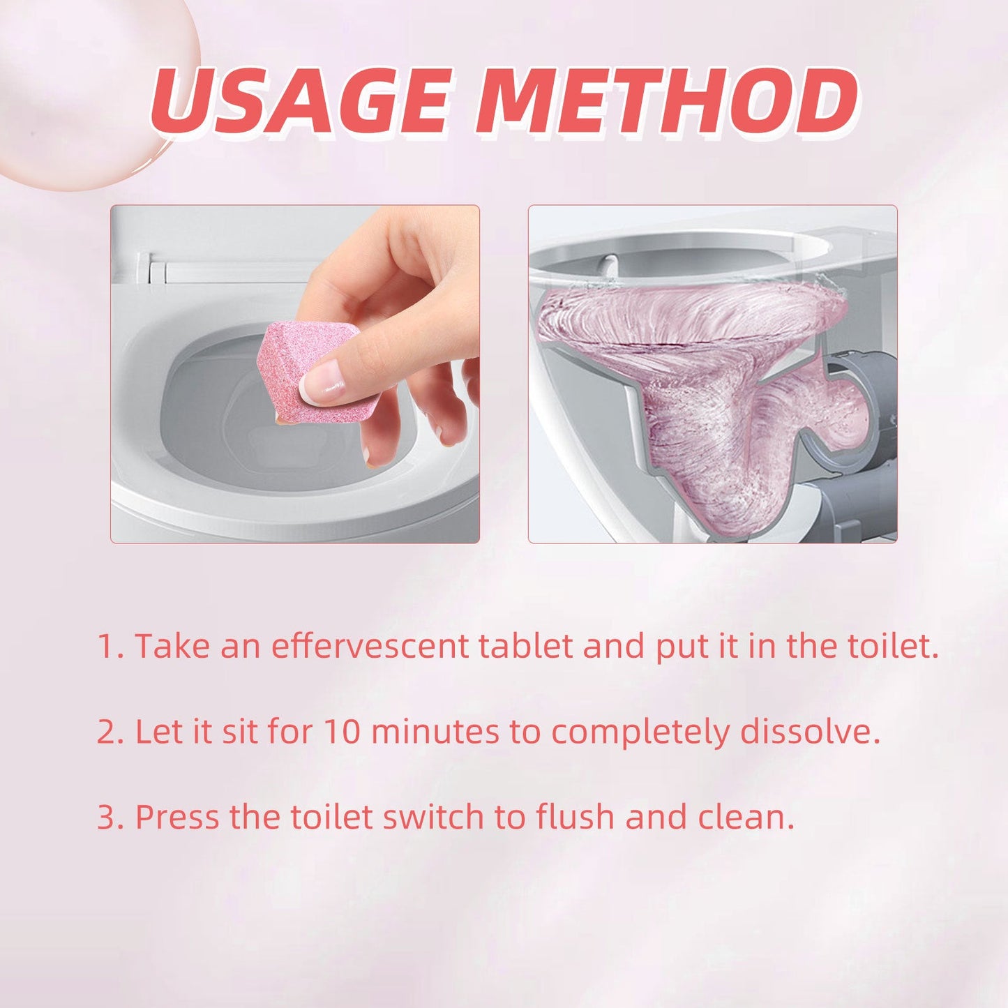 Jakehoe Toilet Effervescent Tablets Toilet Cleaner Cleaning Odor Yellow Stains Dirt Urine Stains Toilet Cleaning Tablets - EBS PLATFORM INC.