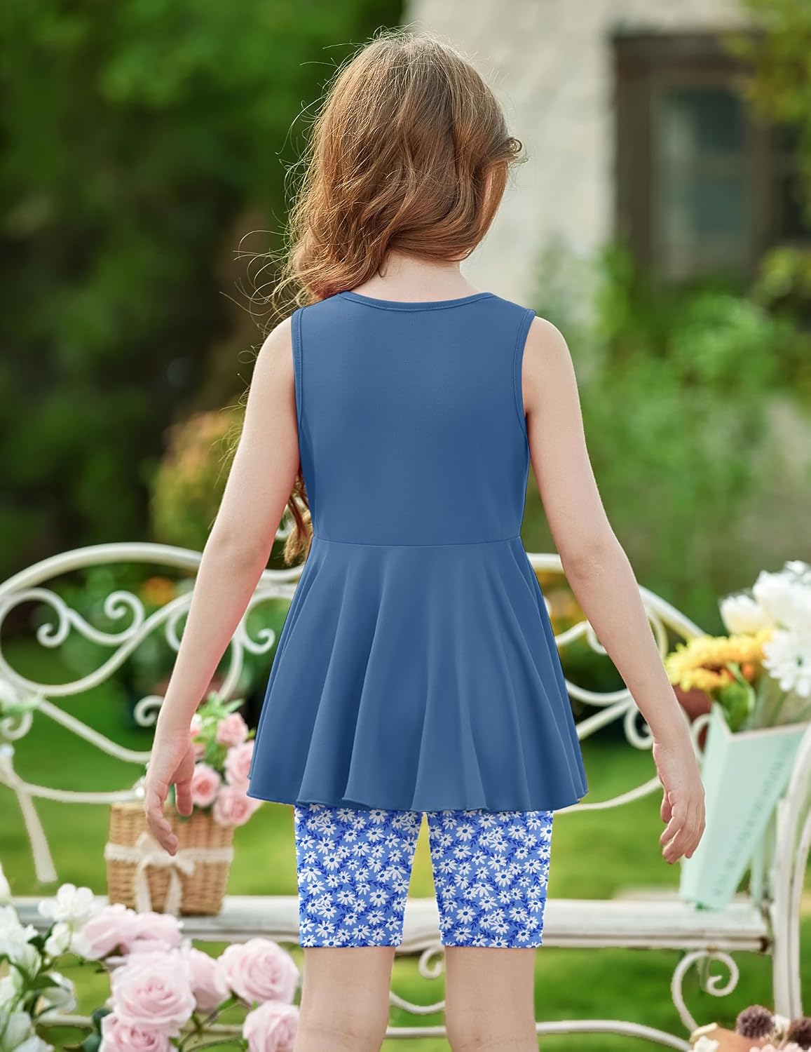 Arshiner Toddler Girl Clothes 2 Piece Bowknot Sleeveless Top Dress and Leggings Shorts Set Kids Summer Outfits