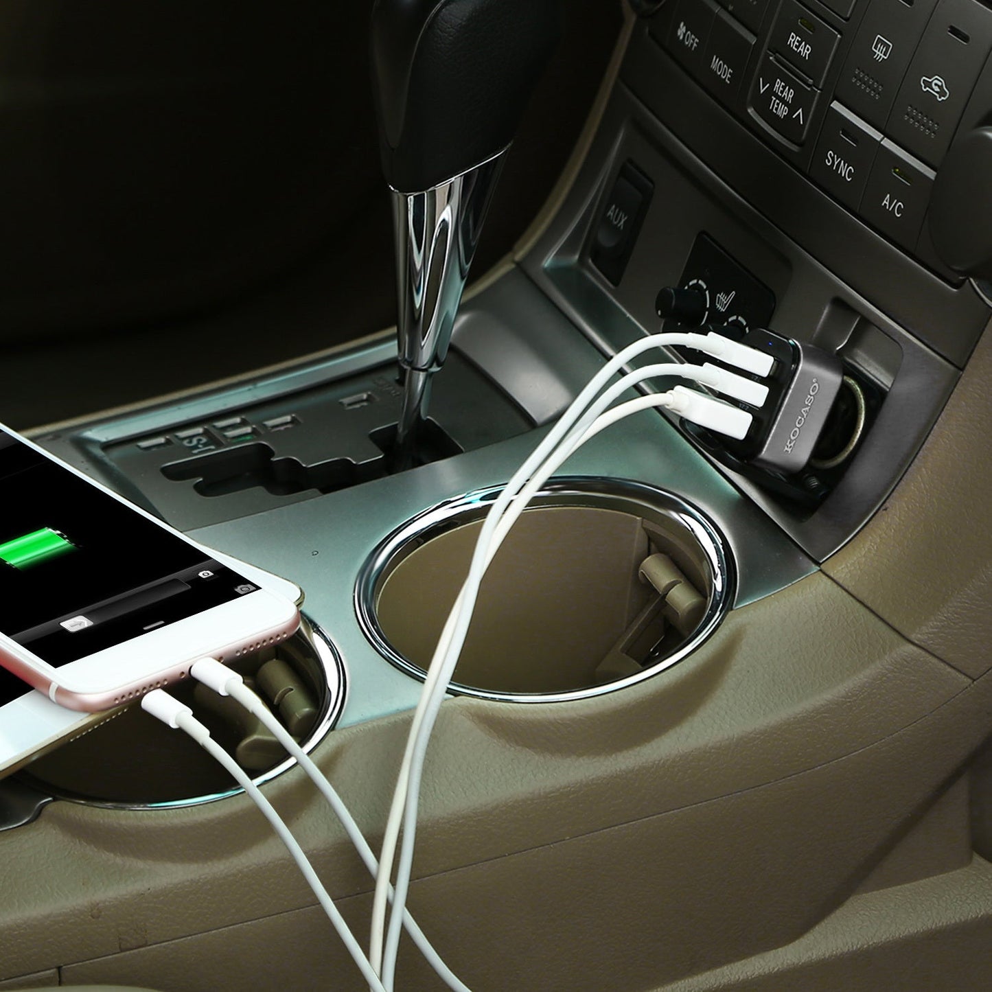 1Pc 3Port USB Car Charger 30W 5.5A For IOS Phone 16 15 14 And More