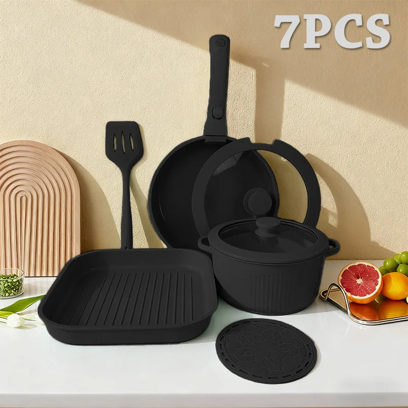 CeramiFlex™ 17-Pc Detachable Cookware Set 🍳✨