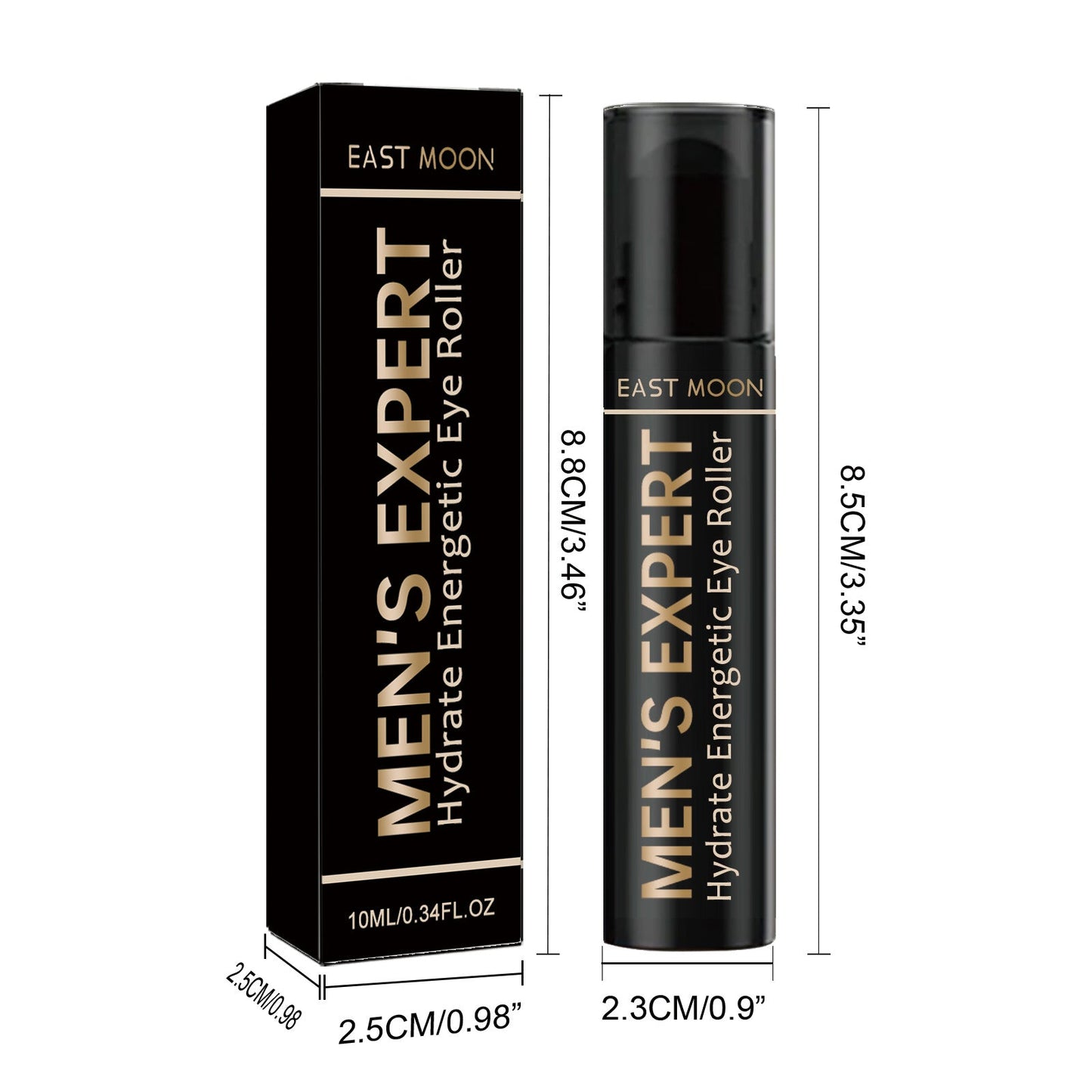 East Moon Men's Hydrating Energizing Eye Roller Firming And Lifting To Reduce Fine Lines And Dark Circles Under Eye Bags
