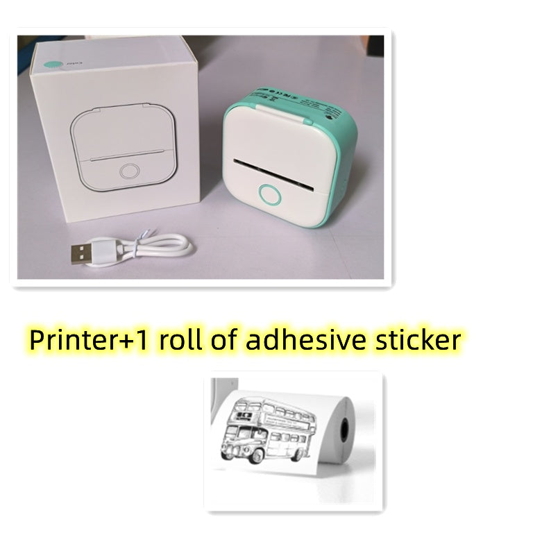 Portable Mini Thermal Label Printer Home Photo Printer Student Wrong Question Printer Bluetooth-compatible Mini Label Printer Price Tag - EBS PLATFORM INC.