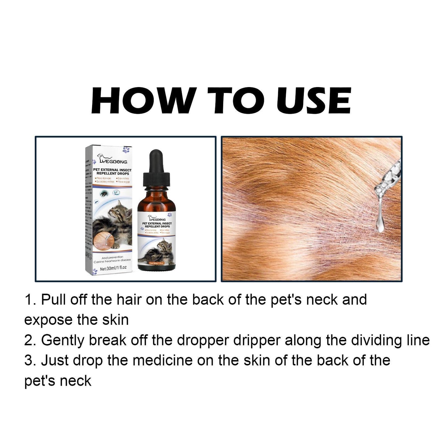 Igbang Pet External Deworming Drops For Cats And Dogs To Remove Ticks And Fleas
