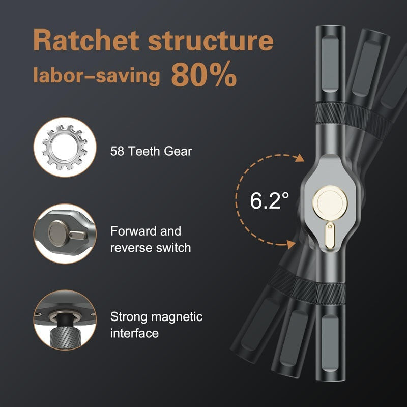 24-in-1 Ratcheting Screwdriver Kit, Multi-Bit Wrench Tool Set for Home, DIY & Professional Repairs
