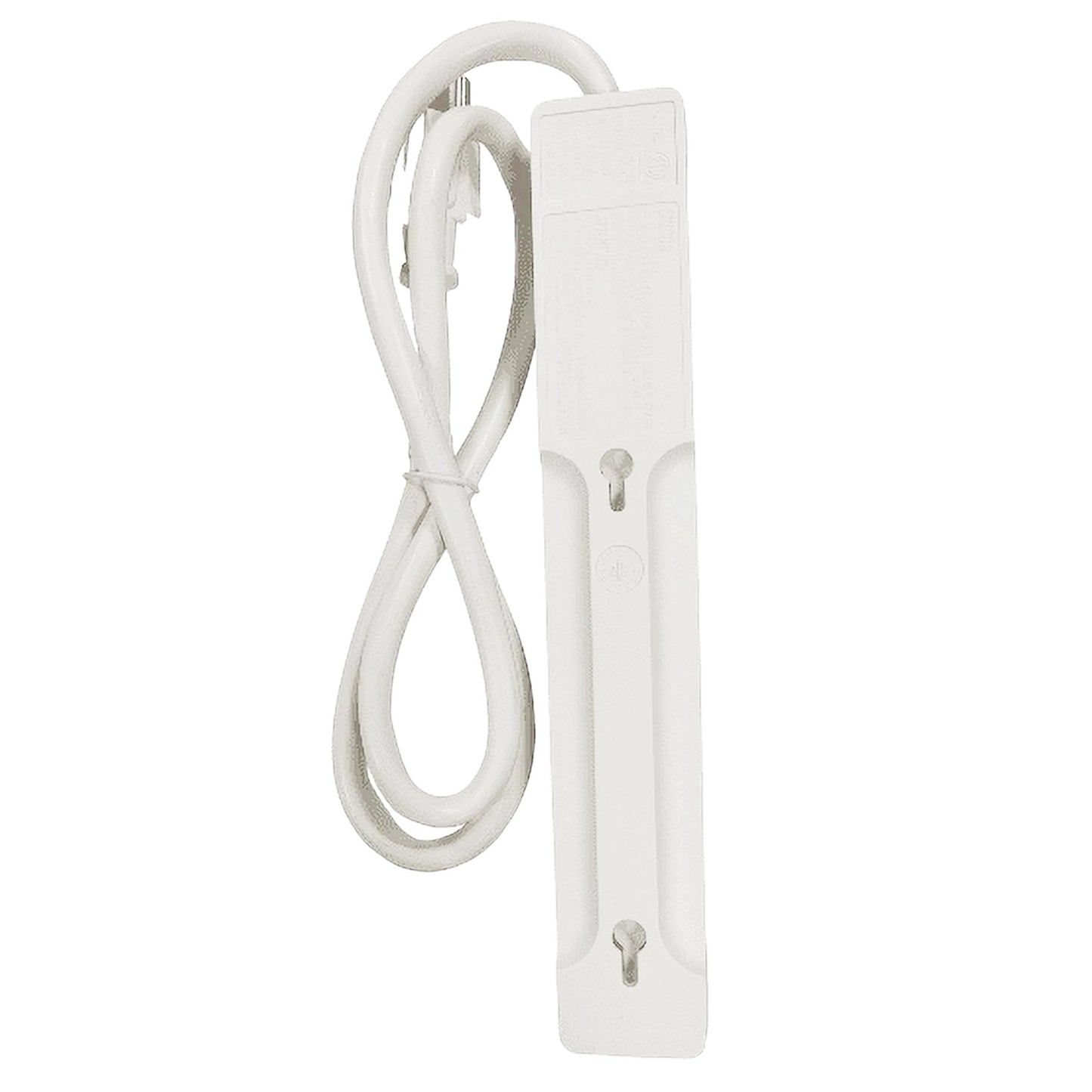 Hyper Tough 6-Outlet Indoor Power Strip with 2.5 ft Extension Cord, ETL Certified, White