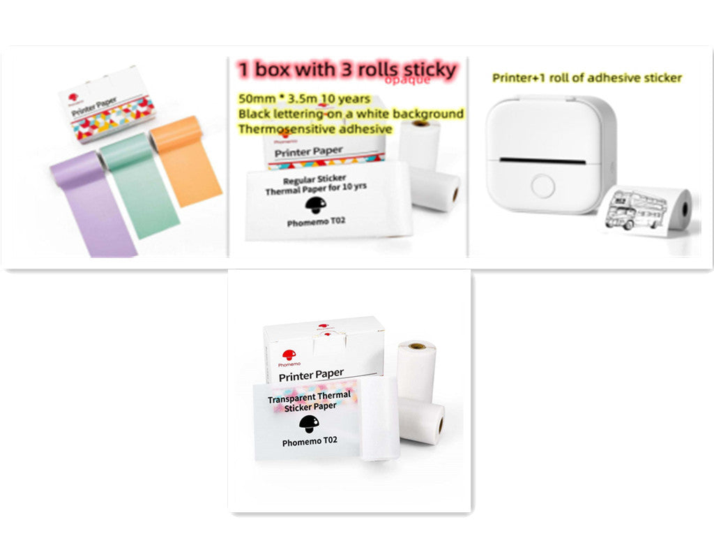 Portable Mini Thermal Label Printer Home Photo Printer Student Wrong Question Printer Bluetooth-compatible Mini Label Printer Price Tag - EBS PLATFORM INC.