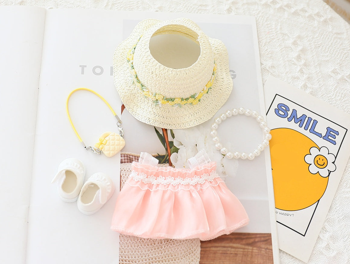 5PCS-Set Cute Hat Shoes Doll Clothes Outfit Set For LABUBU 15CM-17CM Doll, Adorable Dress Up Accessories For Doll - Dolls Not Included - EBS PLATFORM INC.