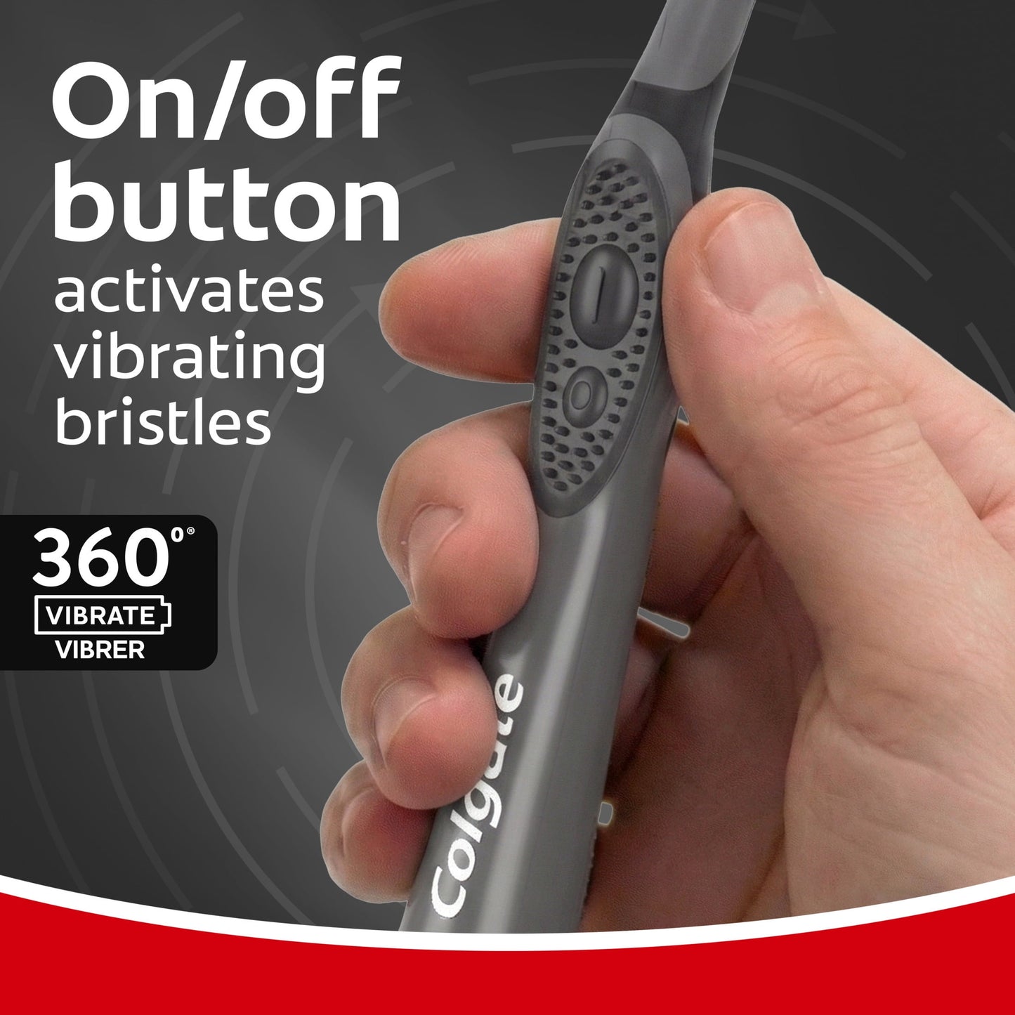 Colgate 360 Vibrate Charcoal Battery Powered Electric Toothbrush with Soft Bristles, 1 Pack