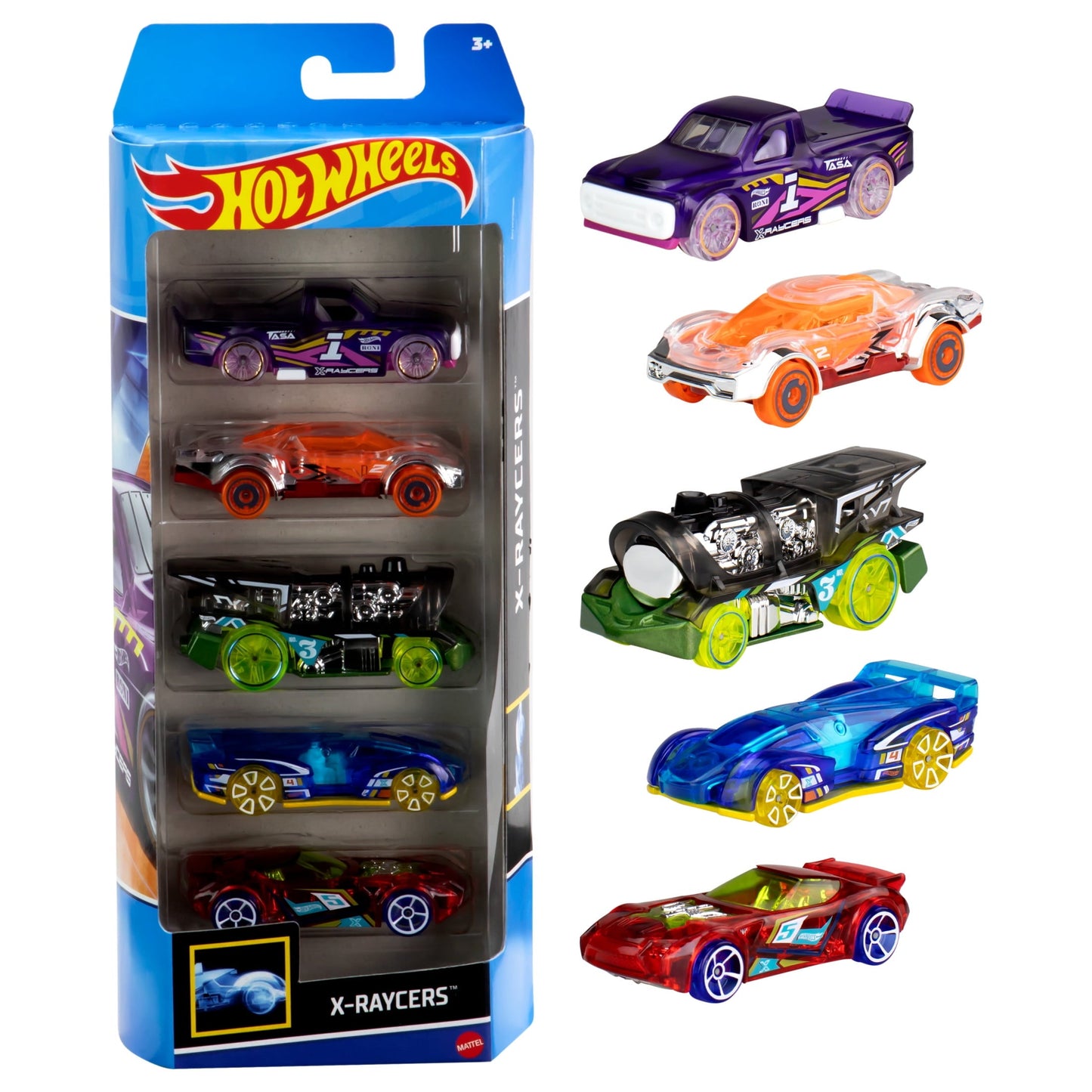 Hot Wheels Cars, 5-Pack of Die-Cast Toy Cars or Trucks in 1:64 Scale (Styles & Colors May Vary, Items May Not Be Pictured)