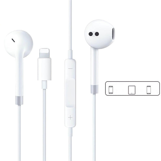 Lightning In-ear Headphones For IPhone14,13,12,11,7,8 Plus, XS, With Lightning Connector, IPhone Wired Earbuds, Built-in Remote Control To Control Music, Calls, And Volume