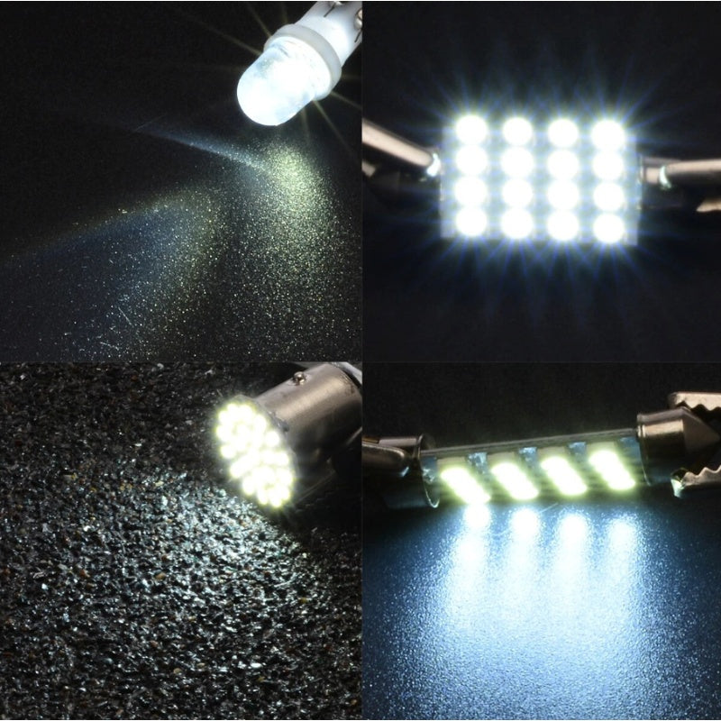 14Pcs T10 36mm LED Interior Car Accessories Kit Map Dome License Plate Lights - EBS PLATFORM INC.