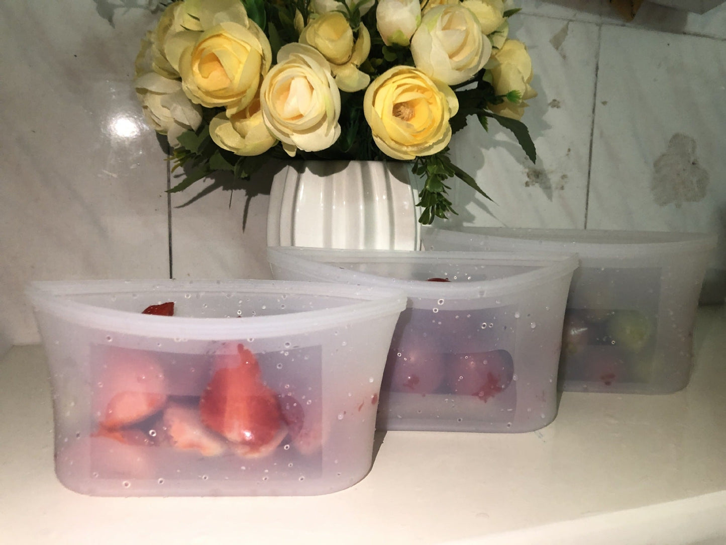 3pcs Reusable Silicone Food Storage Bags, Sandwich Snack Bags Zip Container Safe - EBS PLATFORM INC.