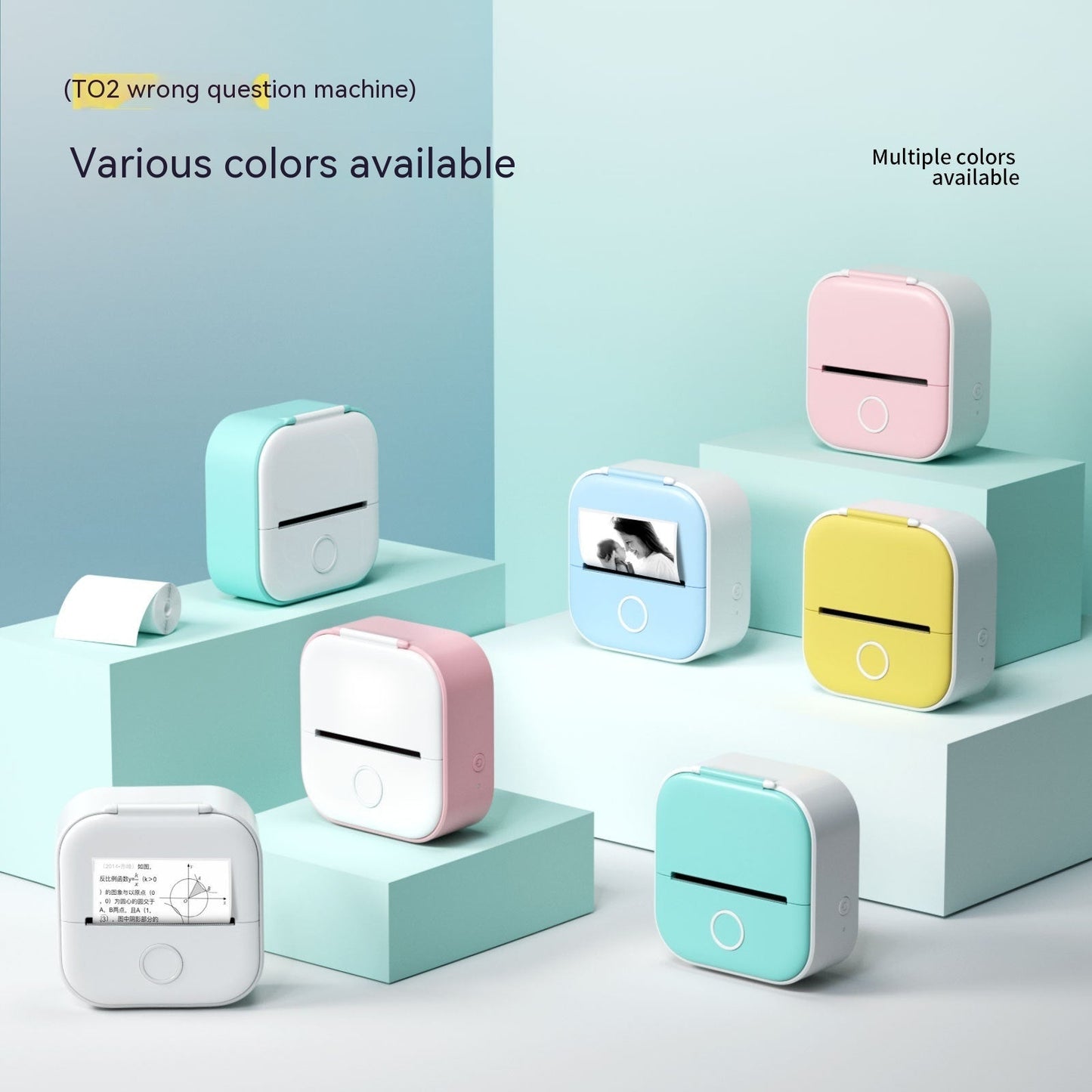Portable Mini Thermal Label Printer Home Photo Printer Student Wrong Question Printer Bluetooth-compatible Mini Label Printer Price Tag - EBS PLATFORM INC.