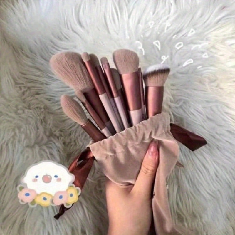 Makeup Brush Set- Soft And Fluffy Professional Makeup Foundation, Powder Eyeshadow, Kabuki Mixed Makeup Brush, Beauty Kit, Makeup Sponge, Beauty Gift, Makeup Beginner -13 Pieces