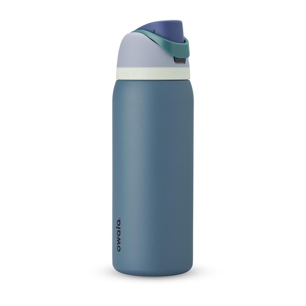Owala FreeSip Insulated Stainless Steel Water Bottle with Straw, BPA-Free Sports Water Bottle, Great for Travel, 24 Oz, Denim - EBS PLATFORM INC.