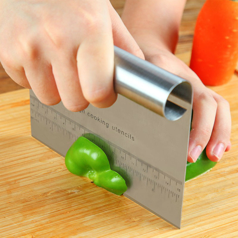 Stainless Steel Pastry Spatulas Cutter With Scale Pizza Dough Scraper Fondant Cake Decoration Tools Baking Kitchen Accessories Dough Cake Stainless Steel Pizza Flour Tool Cutter Chopper Scraper - EBS PLATFORM INC.