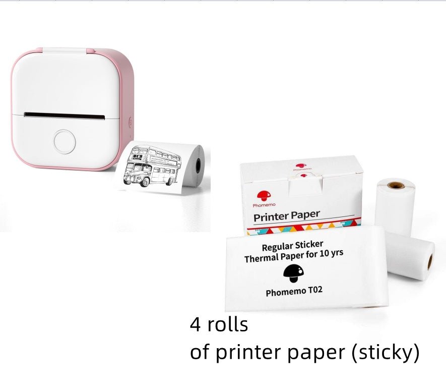 Portable Mini Thermal Label Printer Home Photo Printer Student Wrong Question Printer Bluetooth-compatible Mini Label Printer Price Tag - EBS PLATFORM INC.