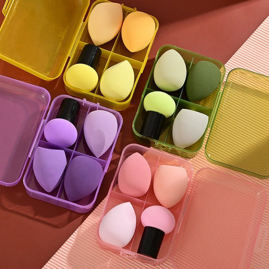 Beauty Egg Drop Gourd Diagonal Cut Powder Puff Super Soft And Snug, No Powder To Eat Makeup Egg Mushroom Head Set