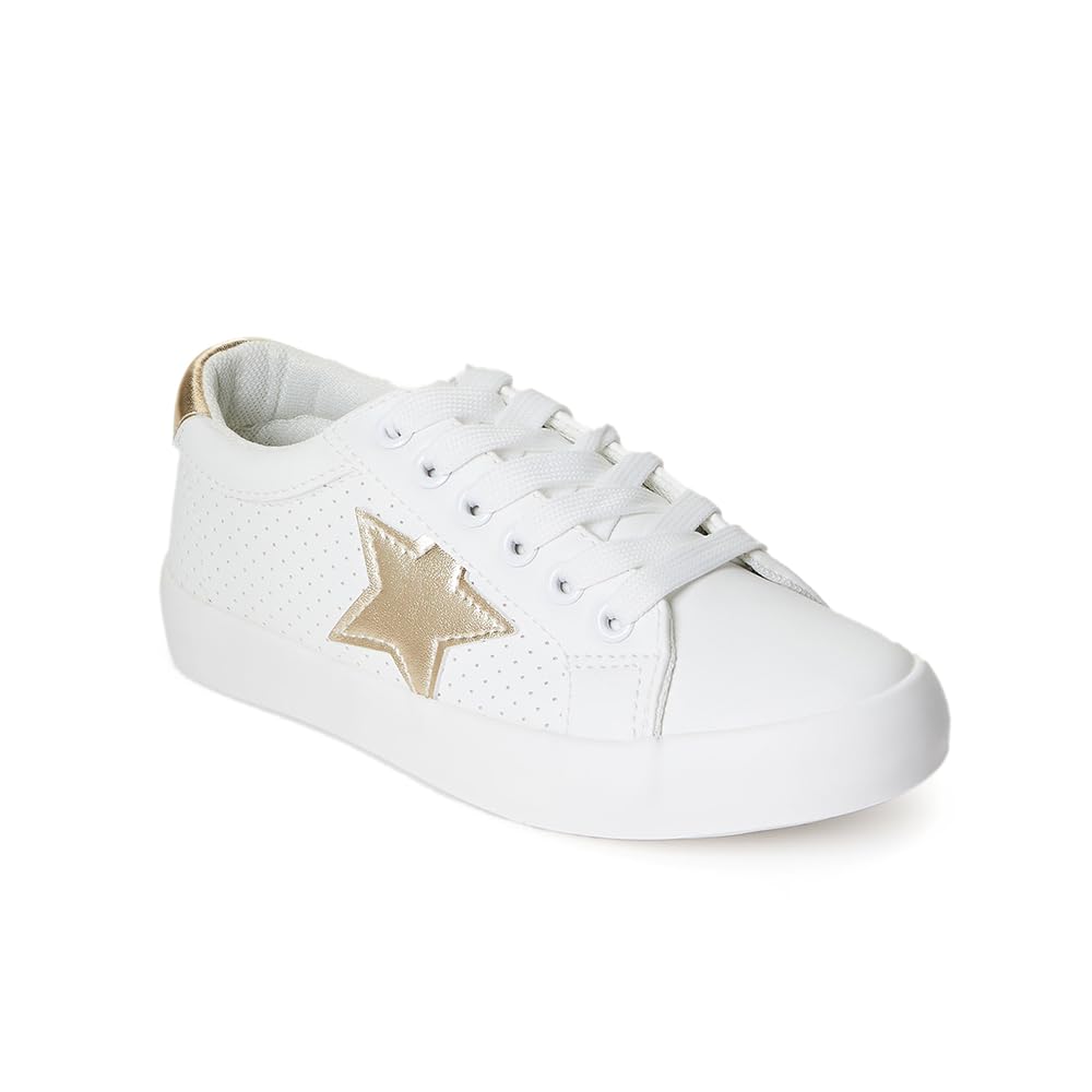 FabKids Kids Sneakers Boys Girls White Shoes Low Top Lace Up Footwear for Toddler Little Kid Big Kid