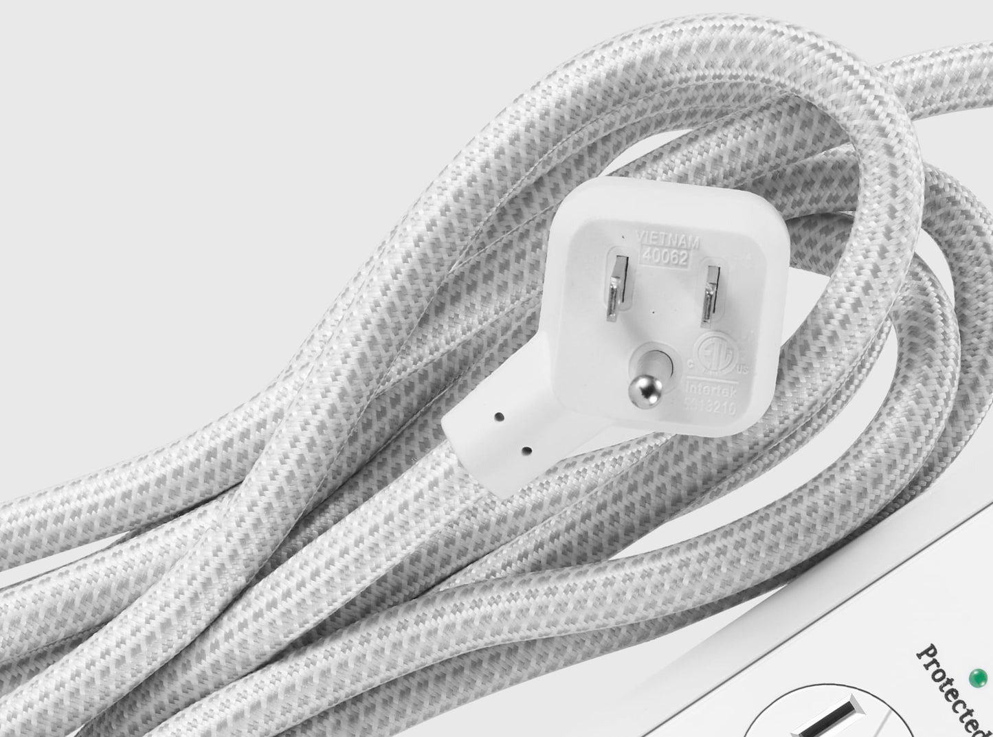 Hyper Tough Surge Protector Power Strip with USB, 4 Outlets, 10 ft Braided Extension Cord, White