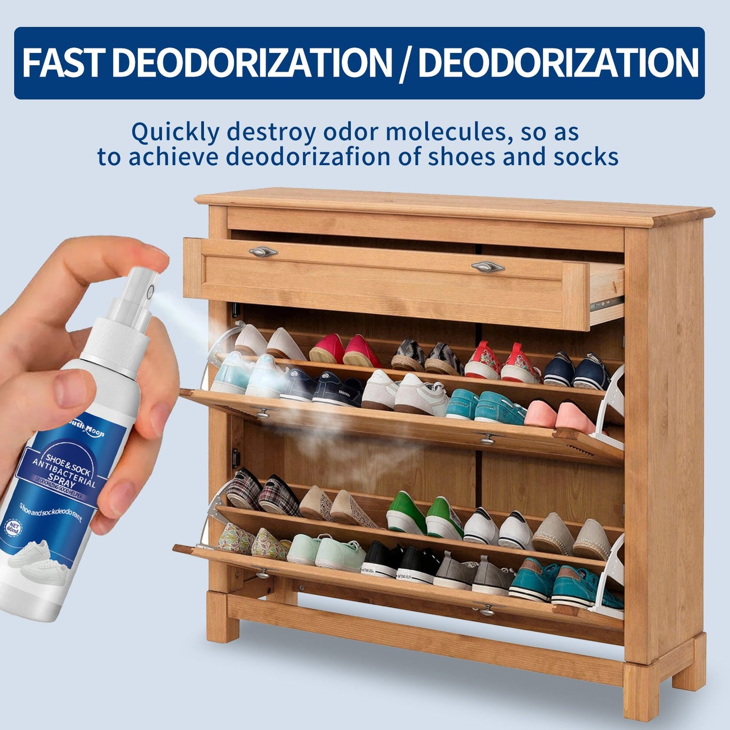 South Moon Shoe And Sock Deodorizing Spray Shoe And Sock Cleaner Sweaty Feet Odor Remover Dry Shoe Cabinet Freshener - EBS PLATFORM INC.