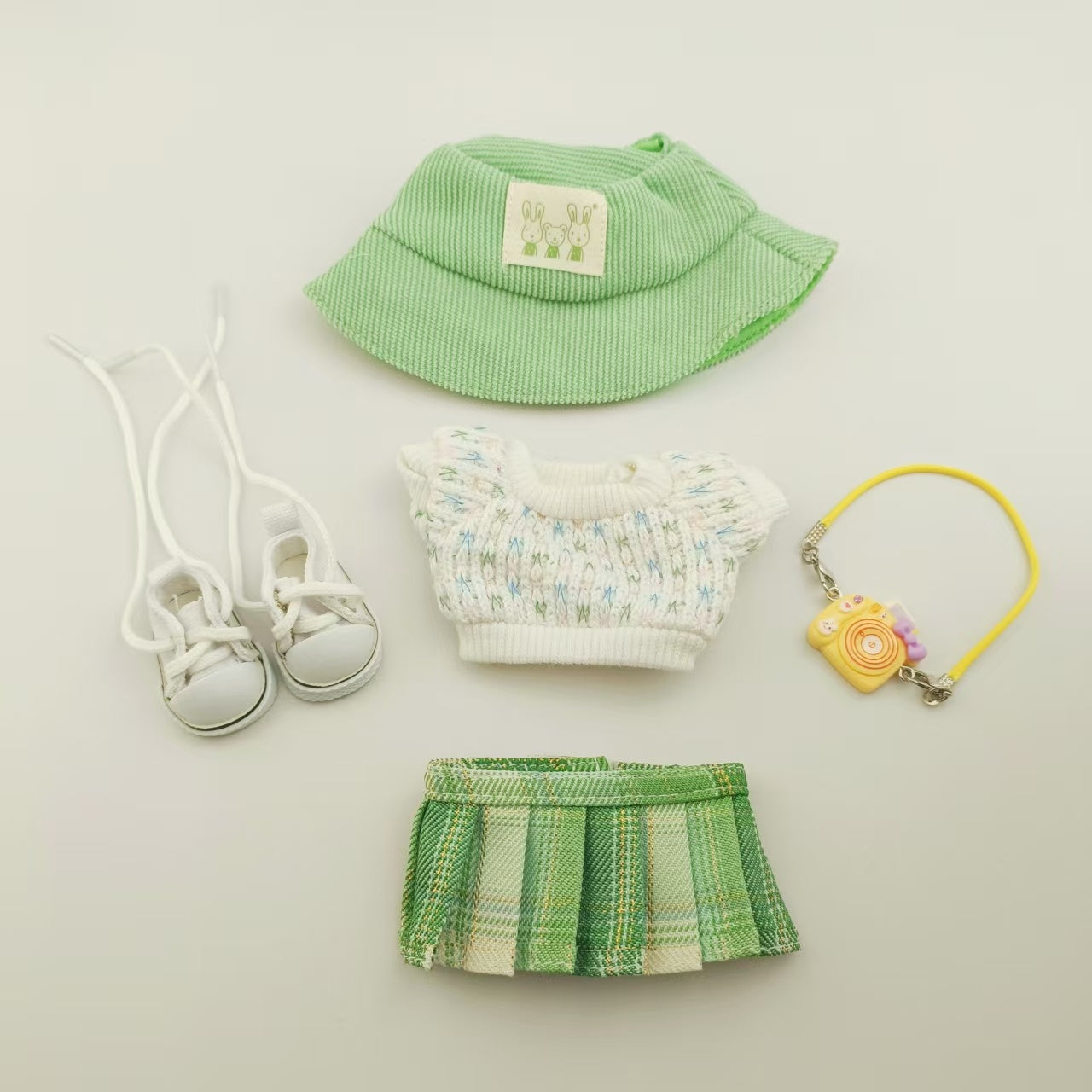 5PCS-Set Cute Hat Shoes Doll Clothes Outfit Set For LABUBU 15CM-17CM Doll, Adorable Dress Up Accessories For Doll - Dolls Not Included - EBS PLATFORM INC.