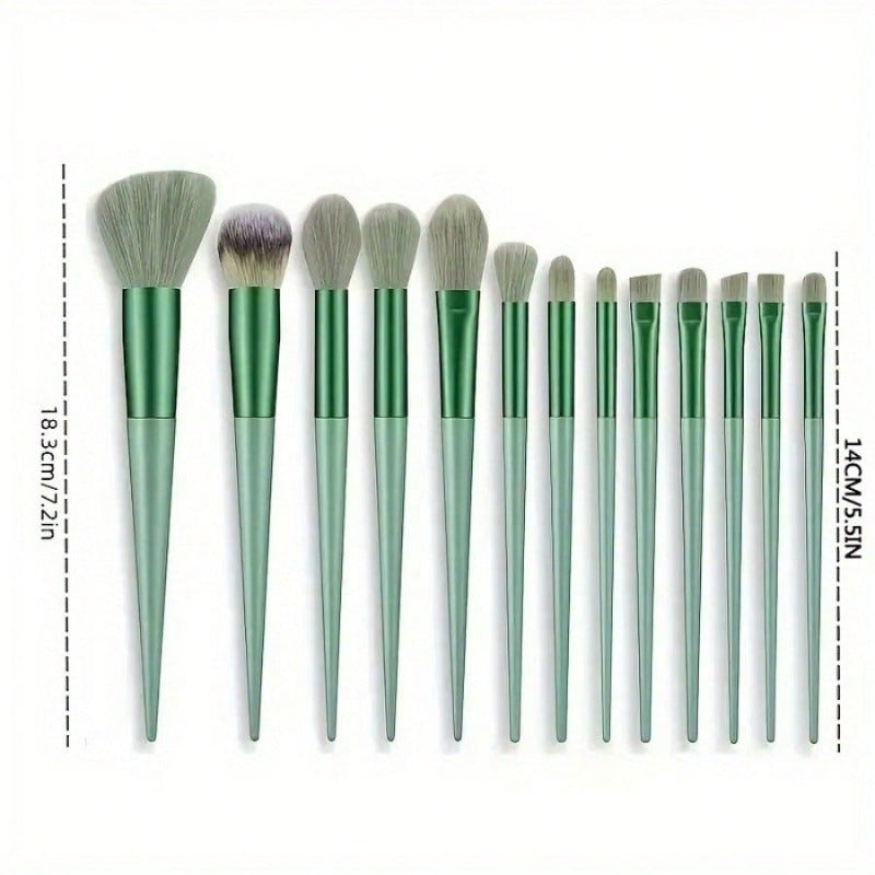 Makeup Brush Set- Soft And Fluffy Professional Makeup Foundation, Powder Eyeshadow, Kabuki Mixed Makeup Brush, Beauty Kit, Makeup Sponge, Beauty Gift, Makeup Beginner -13 Pieces