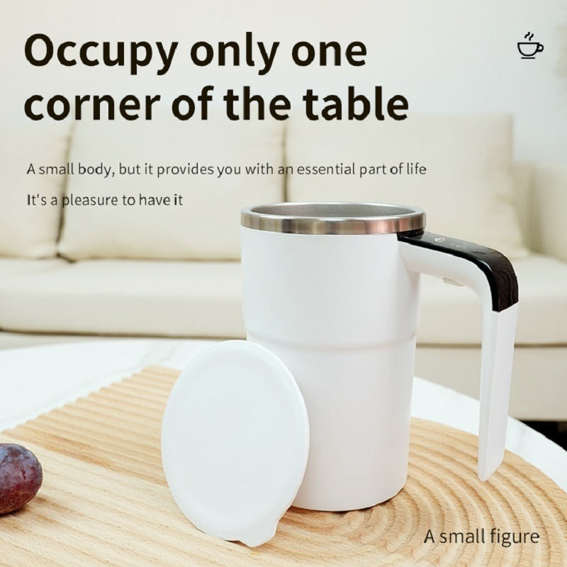 Automatic Coffee Stirring Cup, Stainless Steel Self-stirring Coffee Cup With Lid, Automatic Stirring, LED Intelligent Display Temperature - EBS PLATFORM INC.