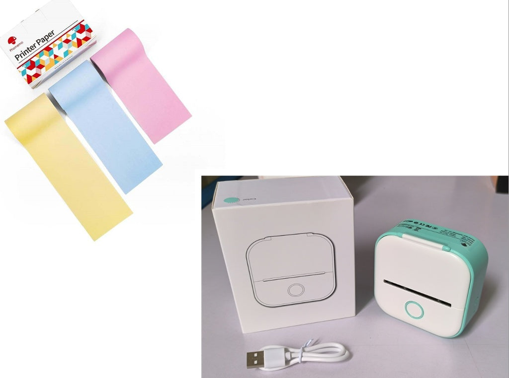 Portable Mini Thermal Label Printer Home Photo Printer Student Wrong Question Printer Bluetooth-compatible Mini Label Printer Price Tag - EBS PLATFORM INC.