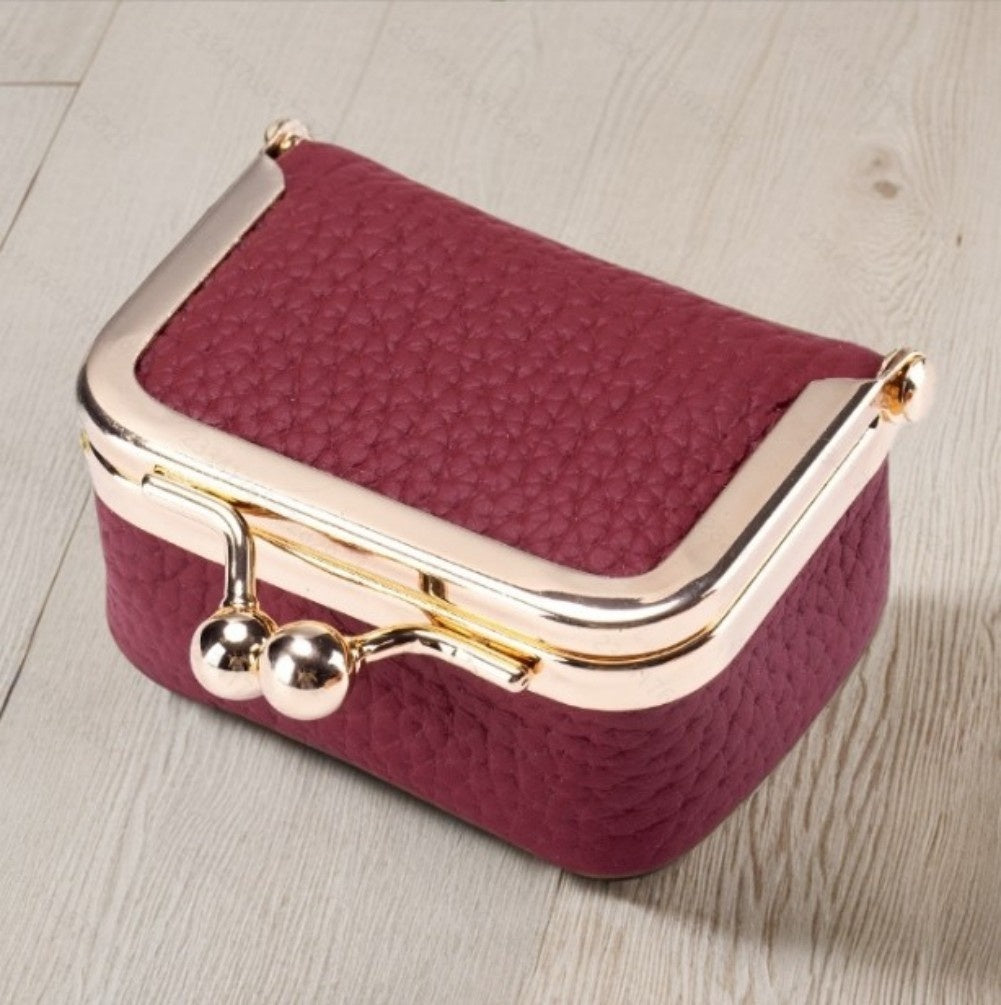 Genuine Leather Mini Jewelry Case, Portable Vintage Style Genuine Leather Coin Purse Jewelry Case For Earrings, Rings, Necklaces, Bracelets