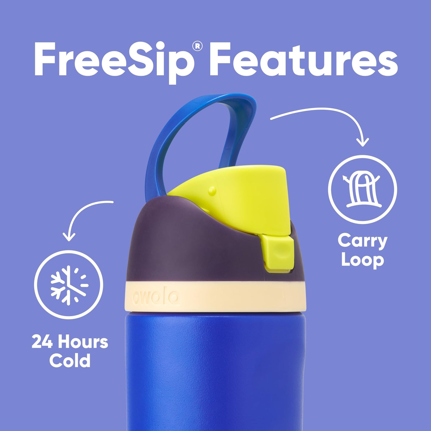 Owala FreeSip Insulated Stainless Steel Water Bottle with Straw, BPA-Free Sports Water Bottle, Great for Travel, 24 Oz, Denim - EBS PLATFORM INC.