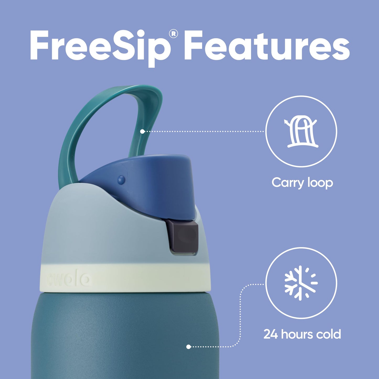Owala FreeSip Insulated Stainless Steel Water Bottle with Straw, BPA-Free Sports Water Bottle, Great for Travel, 24 Oz, Denim - EBS PLATFORM INC.