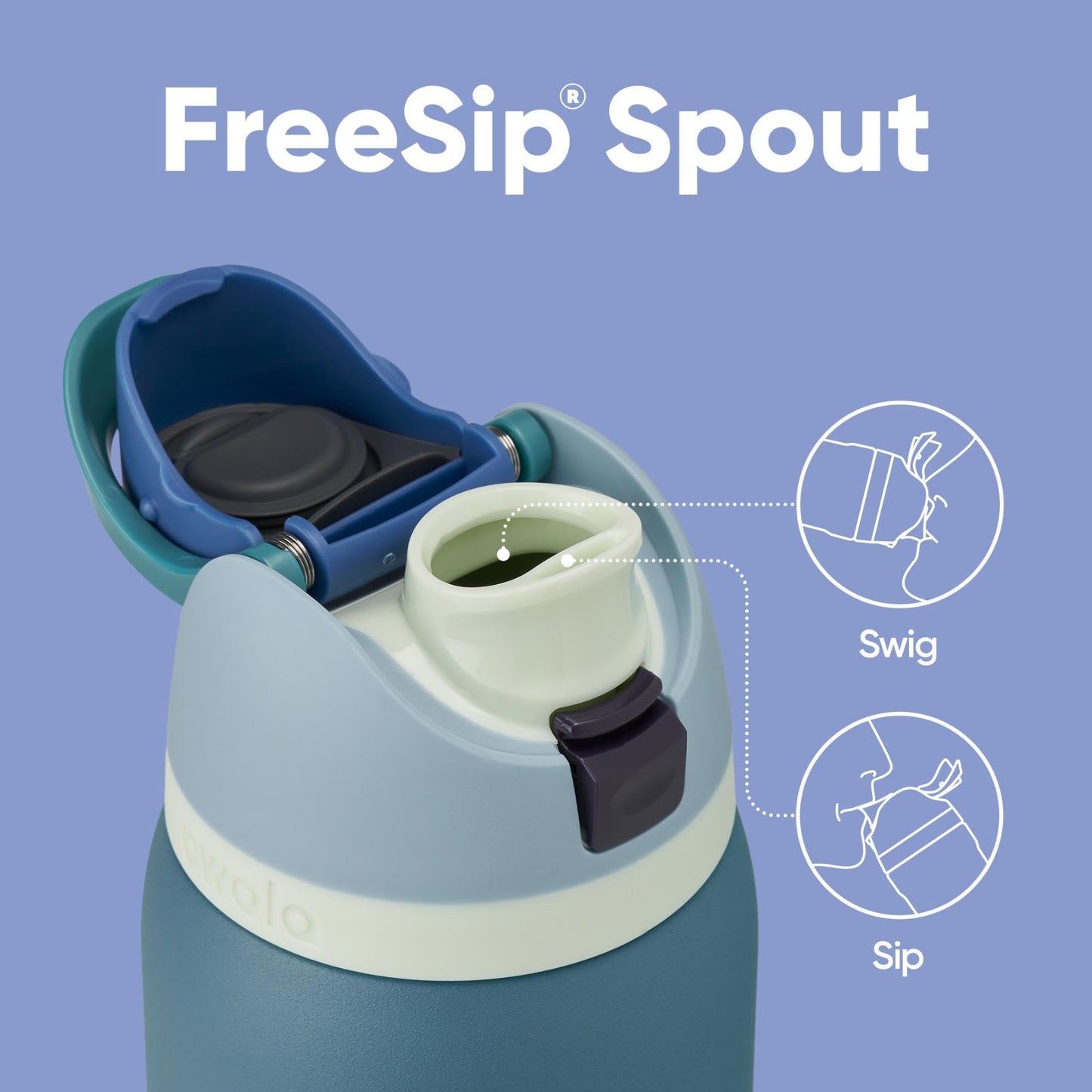 Owala FreeSip Insulated Stainless Steel Water Bottle with Straw, BPA-Free Sports Water Bottle, Great for Travel, 24 Oz, Denim - EBS PLATFORM INC.