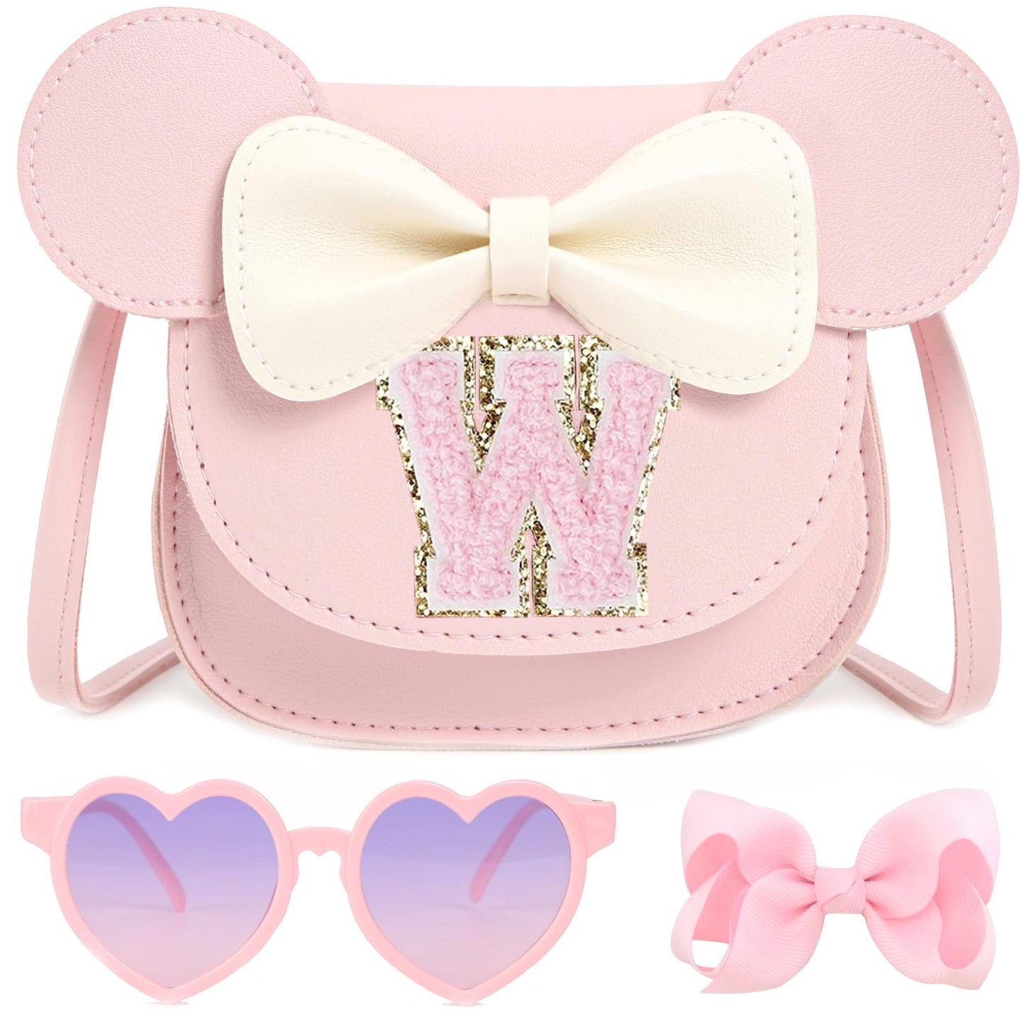PRLINJSK Toddler Purse for Girls Birthday Gift, Little Girls Purse Kids Wallet Mouse Crossbody Bag Gift Set