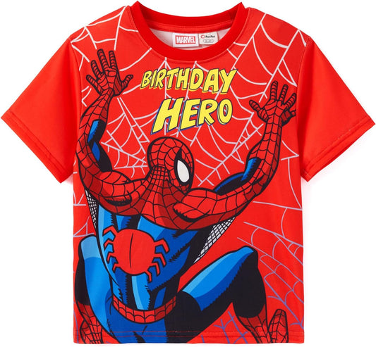 Disney Marvel Birthday Shirt for Boys and Girls 2-9 Years | Cotton Toddler Short Sleeve Graphic Tee | Kids Summer Clothes